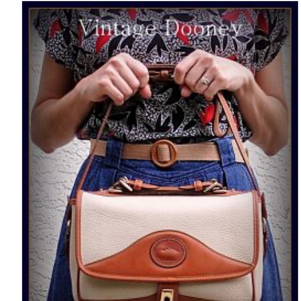 Dooney & Bourke Cream and Brown Leather Bag